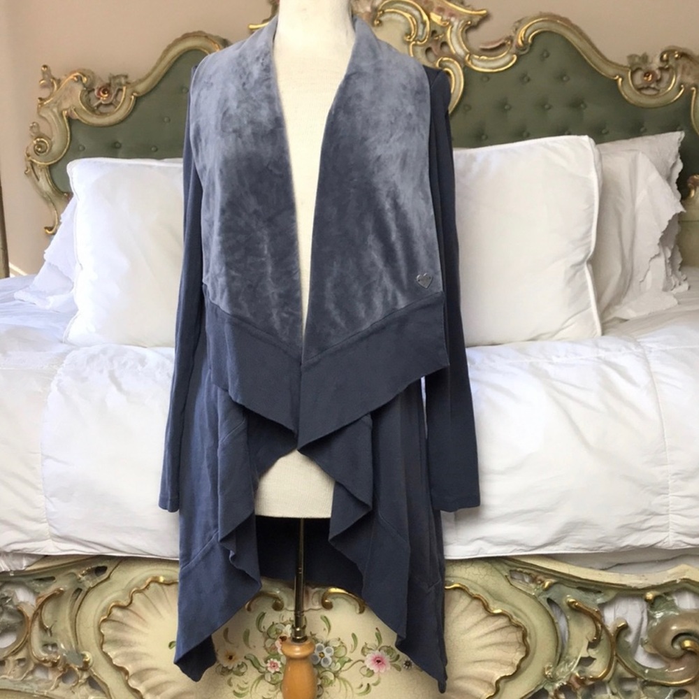 Vintage Juicy Couture Shawl Collar Open Front Sweater Y2K